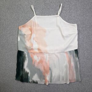 Nine West Womens Small Pleated Spaghetti-Strap Tank Top